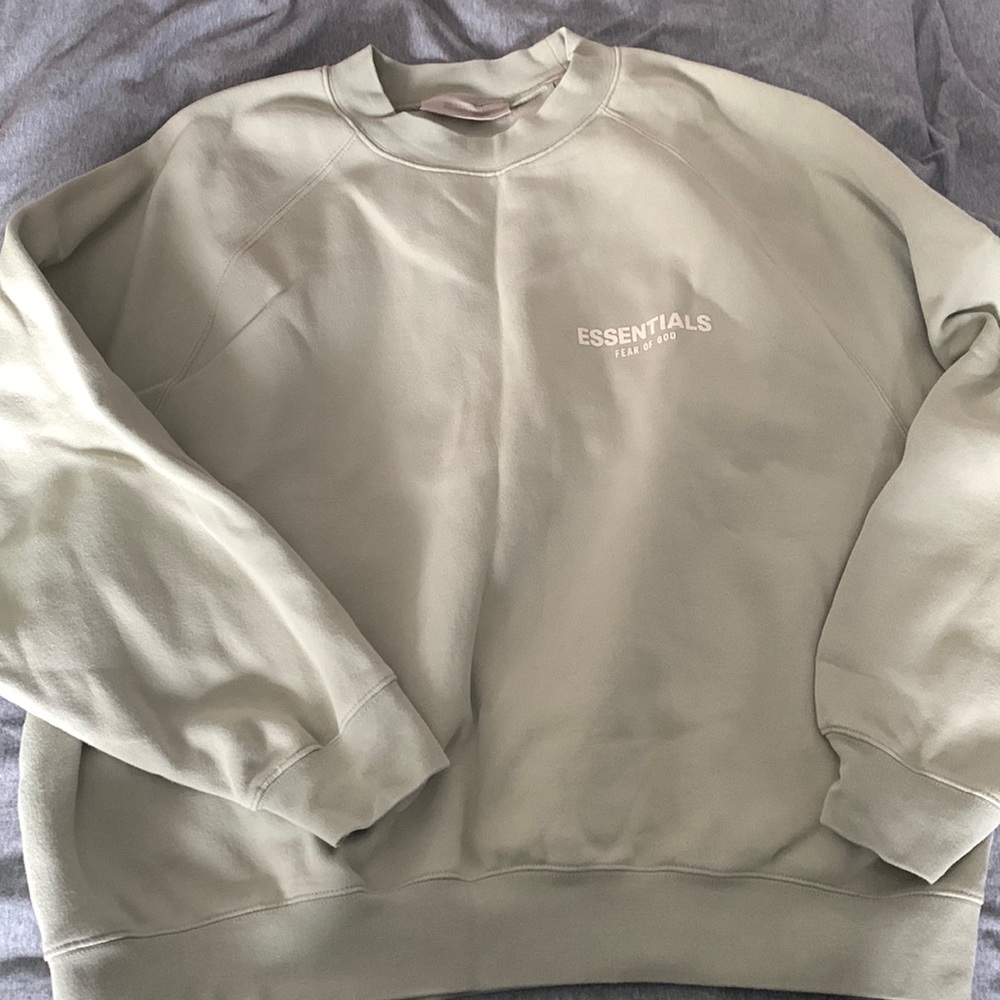 Essentials green sweatshirt from ssense